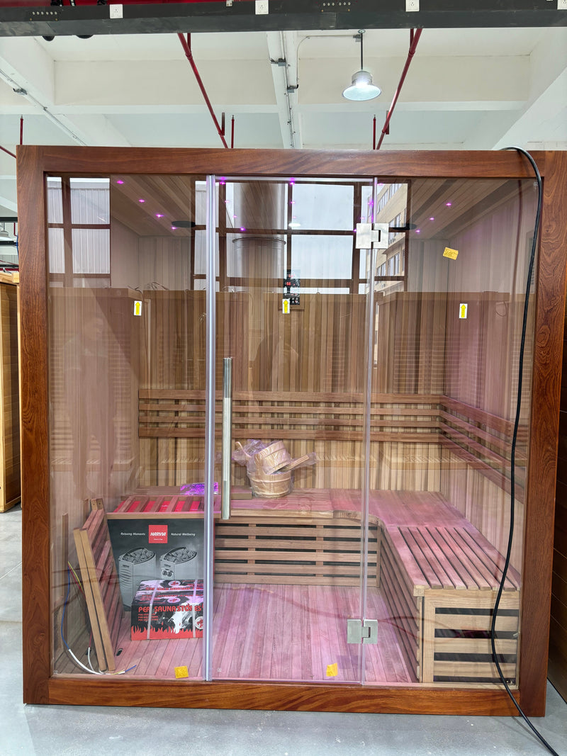 Load image into Gallery viewer, SAUNA EVOLUTION® 3 PERSON TRADITIONAL STEAM SAUNA MODERN RELAX 2