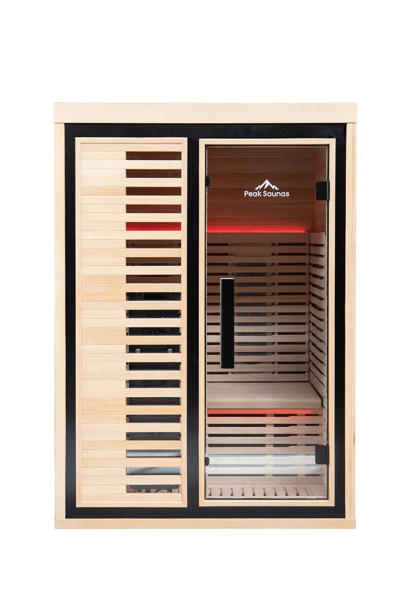 Load image into Gallery viewer, Peak Saunas Everest 2-Person Full Spectrum Infrared Sauna with XL Medical-Grade Red Light Therapy & Smart WiFi App Control