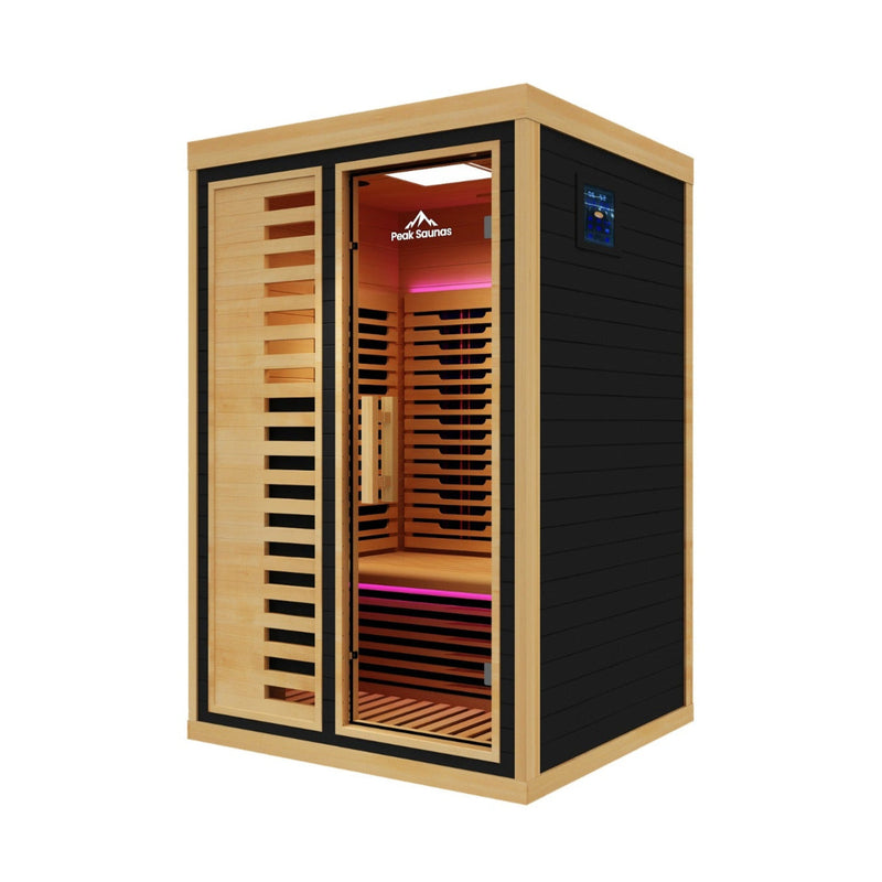 Load image into Gallery viewer, Peak Saunas Everest 2-Person Full Spectrum Infrared Sauna with XL Medical-Grade Red Light Therapy & Smart WiFi App Control