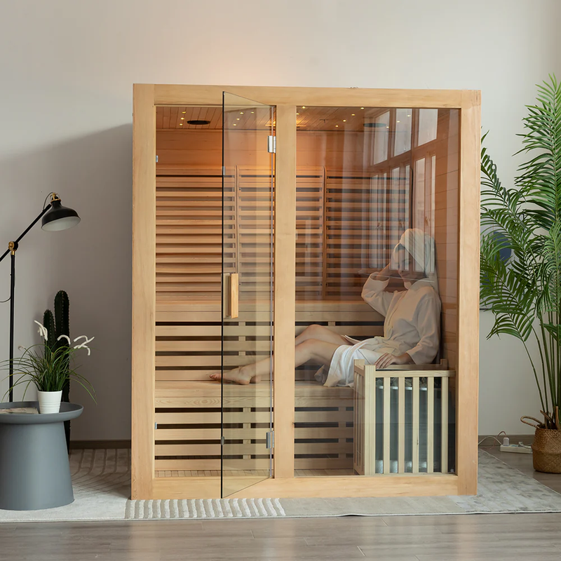 Load image into Gallery viewer, SAUNA EVOLUTION® Canadian Indoor Ozone Saunas And Steam Room For SPA Center Glass 08