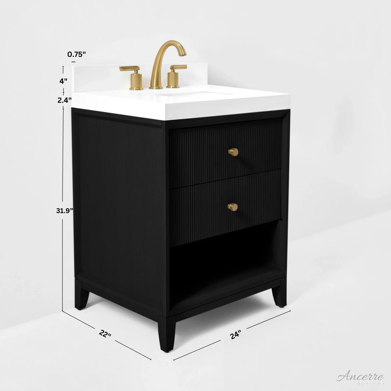 Load image into Gallery viewer, Ancerre 24” Momo Bathroom Vanity Oak Single Sink VTS-Momo-24-Oak-WQZ