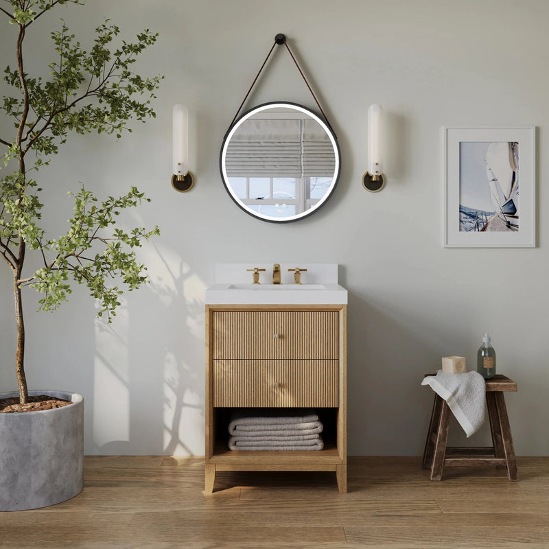 Load image into Gallery viewer, Ancerre 24” Momo Bathroom Vanity Oak Single Sink VTS-Momo-24-Oak-WQZ