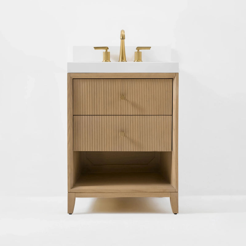 Load image into Gallery viewer, Ancerre 24” Momo Bathroom Vanity Oak Single Sink VTS-Momo-24-Oak-WQZ