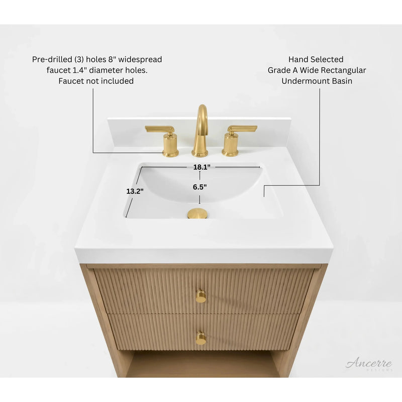 Load image into Gallery viewer, Ancerre 24” Momo Bathroom Vanity Oak Single Sink VTS-Momo-24-Oak-WQZ