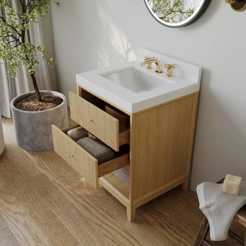Load image into Gallery viewer, Ancerre 24” Momo Bathroom Vanity Oak Single Sink VTS-Momo-24-Oak-WQZ