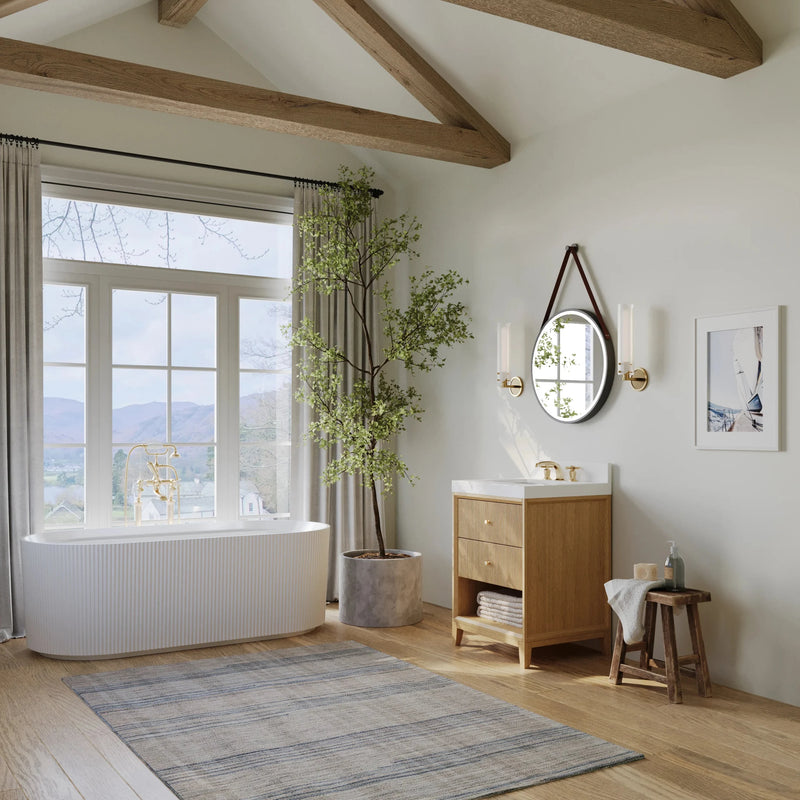 Load image into Gallery viewer, Ancerre 24” Momo Bathroom Vanity Oak Single Sink VTS-Momo-24-Oak-WQZ