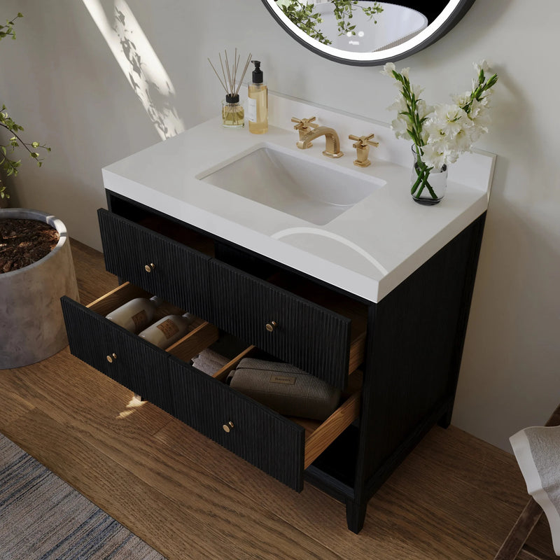 Load image into Gallery viewer, Ancerre 36” Momo Bathroom Vanity Oak Single Sink VTS-Momo-36-Oak-WQZ