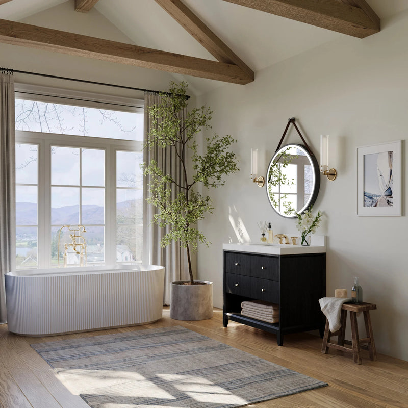 Load image into Gallery viewer, Ancerre 36” Momo Bathroom Vanity Oak Single Sink VTS-Momo-36-Oak-WQZ