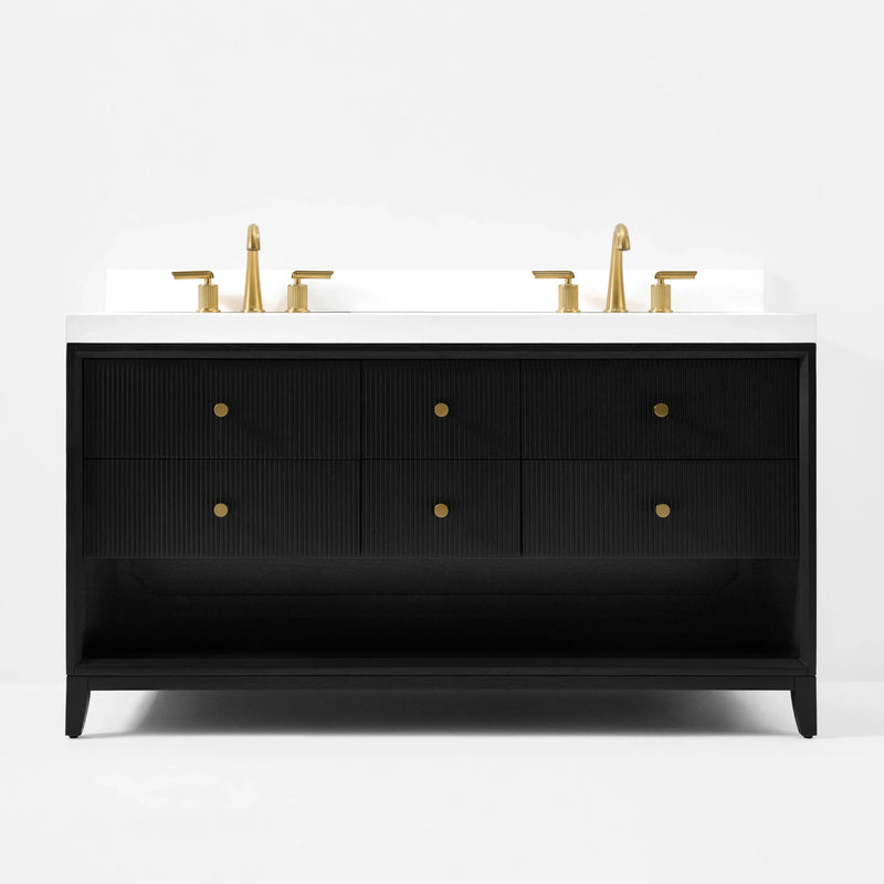 Load image into Gallery viewer, Ancerre 60” Momo Bathroom Vanity Oak Double Sinks VTS-Momo-60-Oak-WQZ