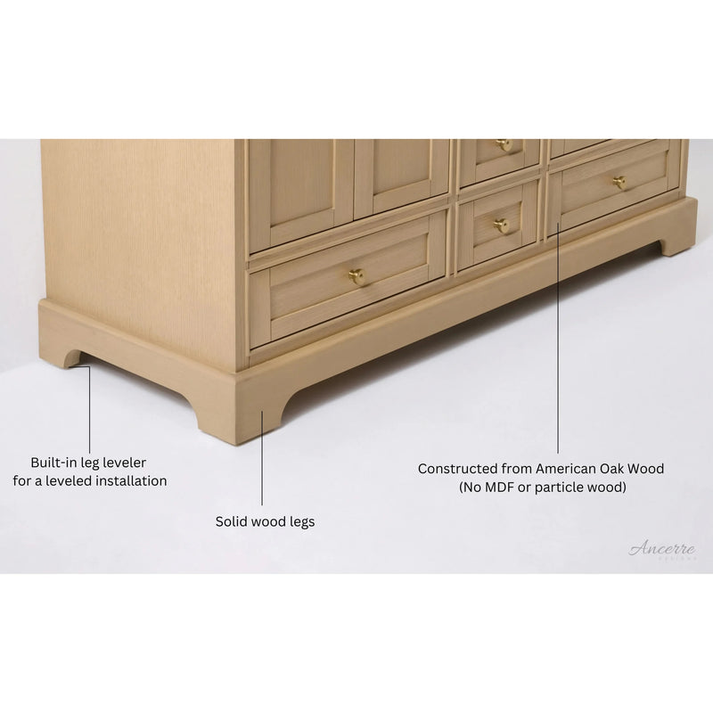 Load image into Gallery viewer, Ancerre 84” Audrey Bathroom Vanity Oak Double Sink Cabinet Set VTS-Audrey-84-Oak-WQZ