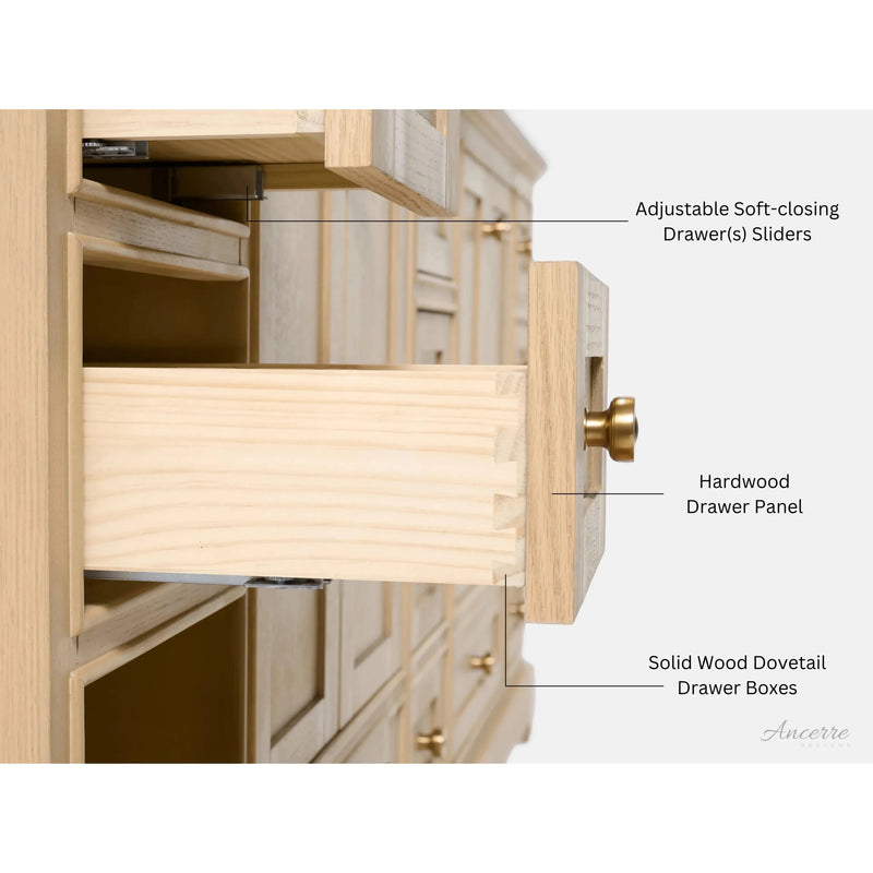 Load image into Gallery viewer, Ancerre 84” Audrey Bathroom Vanity Oak Double Sink Cabinet Set VTS-Audrey-84-Oak-WQZ