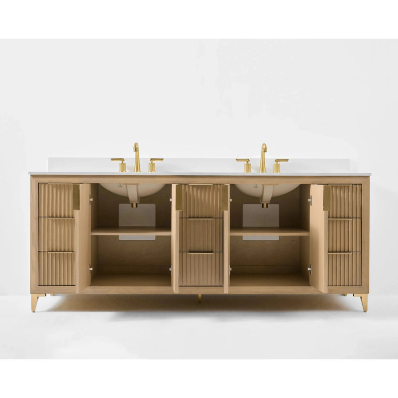 Load image into Gallery viewer, Ancerre 84” Turlington Bathroom Vanity Oak Double Sinks VTS-Turlington-84-Oak-WQZ