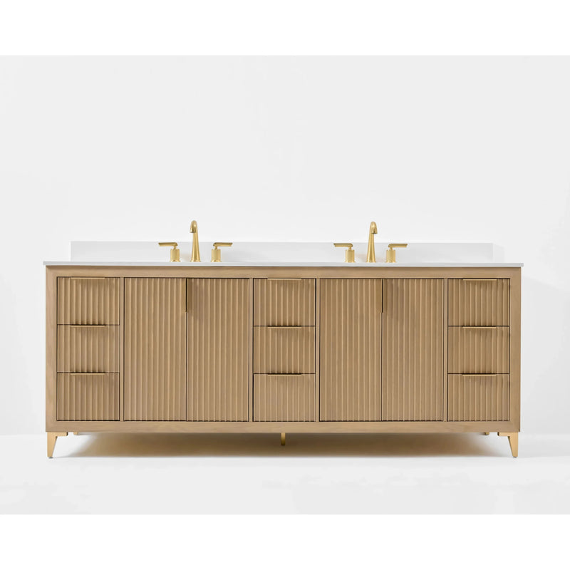 Load image into Gallery viewer, Ancerre 84” Turlington Bathroom Vanity Oak Double Sinks VTS-Turlington-84-Oak-WQZ