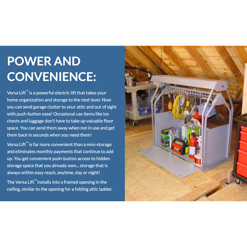 Load image into Gallery viewer, Attic Storage Electric Lift 250lbs - Model 32C by VersaLift