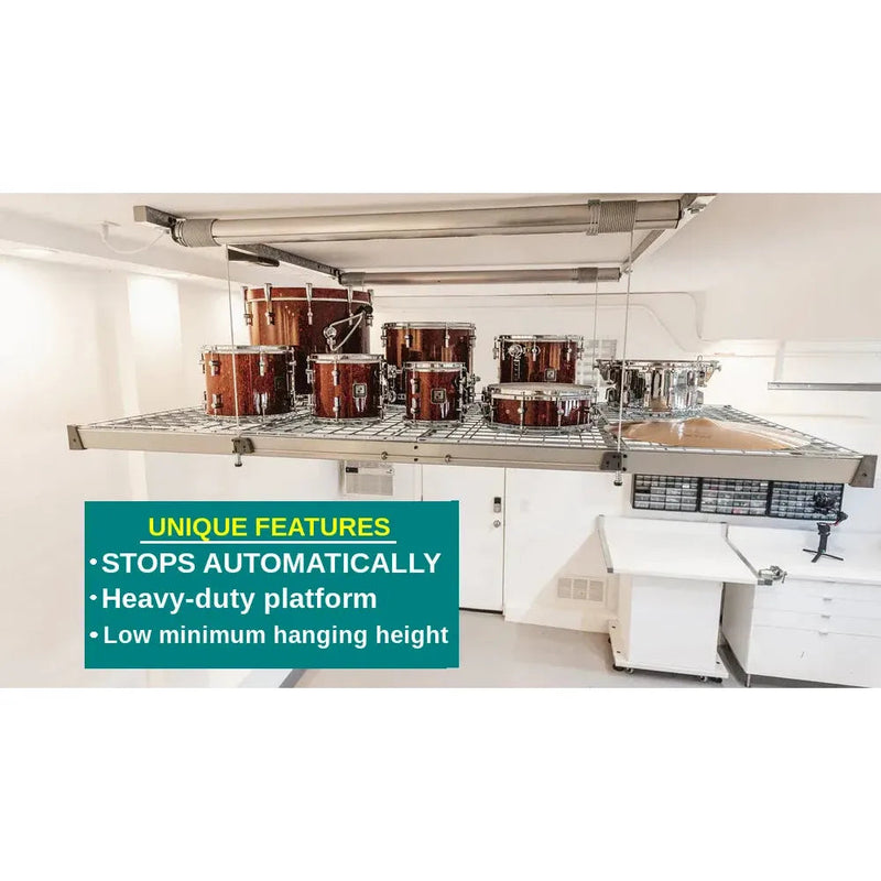 Load image into Gallery viewer, auxx-lift3-x6-storage-lift-platform-400lbs-silver-finish-with-remote-AUXX-1400S-3X6F-SG