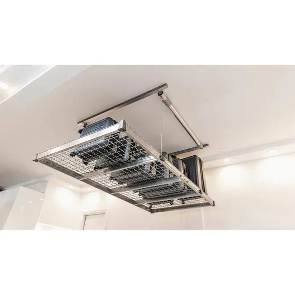 Load image into Gallery viewer, auxx-lift3-x6-storage-lift-platform-400lbs-silver-finish-with-remote-AUXX-1400S-3X6F-SG
