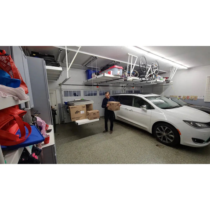 Load image into Gallery viewer, auxx-lift3-x6-storage-lift-platform-400lbs-silver-finish-with-remote-AUXX-1400S-3X6F-SG