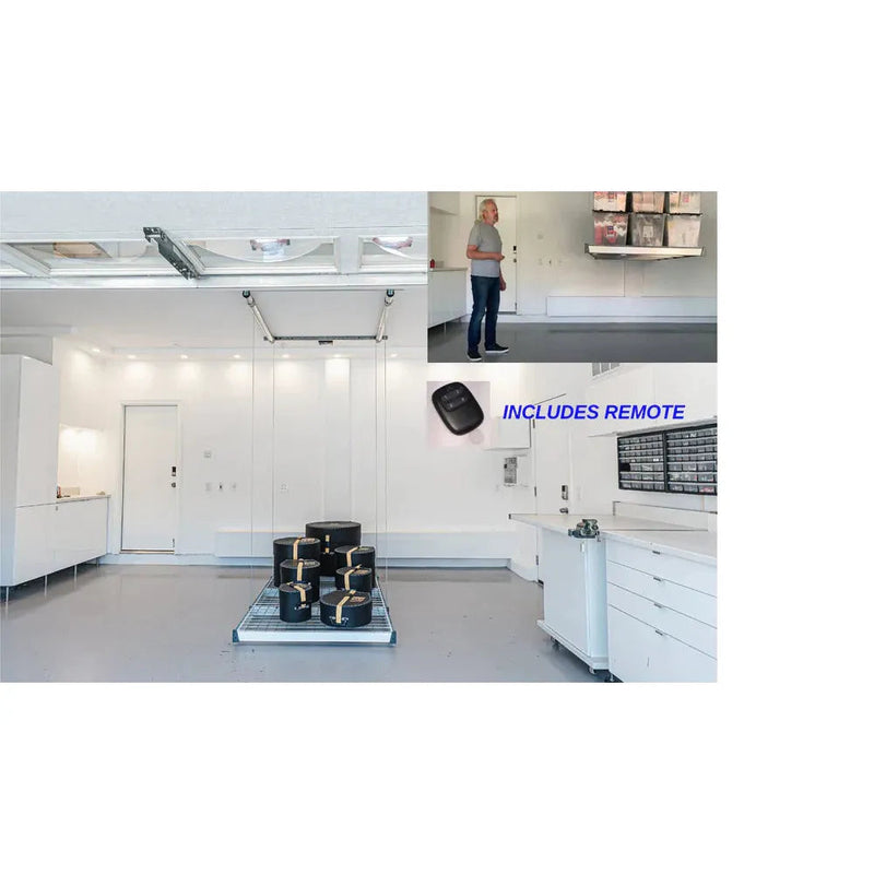 Load image into Gallery viewer, auxx-lift3-x6-storage-lift-platform-400lbs-silver-finish-with-remote-AUXX-1400S-3X6F-SG