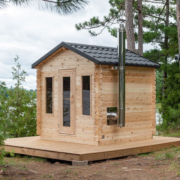 Load image into Gallery viewer, CT Georgian Cabin Sauna – Outdoor 4-Person Sauna with Modern Heating & Luxury Design