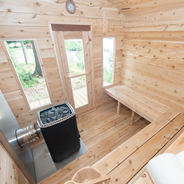 Load image into Gallery viewer, CT Georgian Cabin Sauna – Outdoor 4-Person Sauna with Modern Heating & Luxury Design