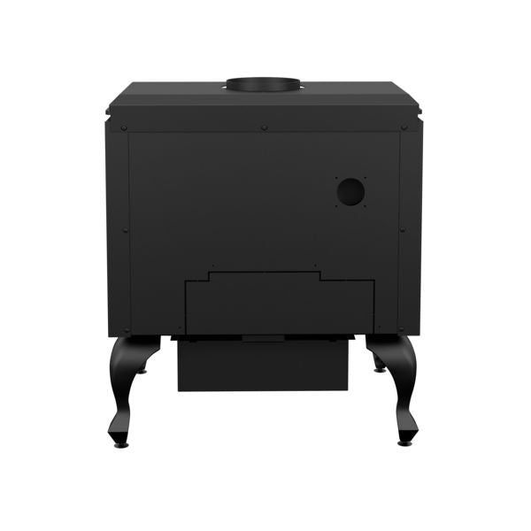 Load image into Gallery viewer, wood-stove-on-legs-brushed-nickel