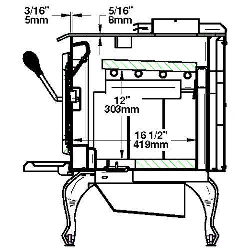 Load image into Gallery viewer, wood-stove-on-legs-brushed-nickel