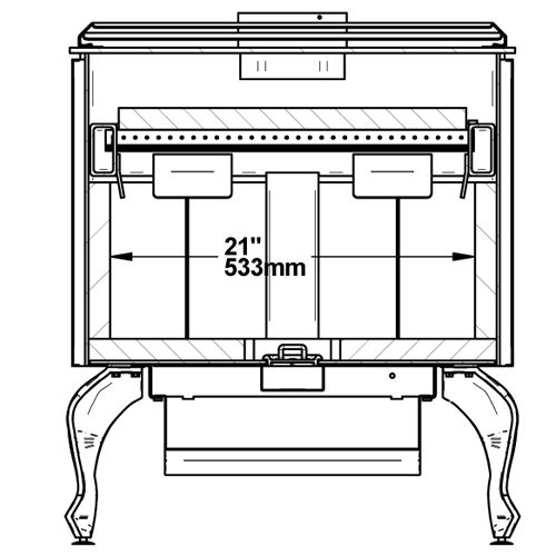 Load image into Gallery viewer, wood-stove-on-legs-brushed-nickel