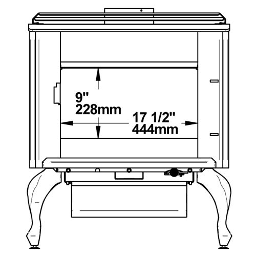 Load image into Gallery viewer, wood-stove-on-legs-brushed-nickel