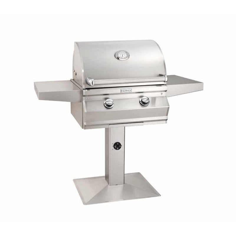 Load image into Gallery viewer, Fire Magic Choice 24'' Patio Post Mount Gas Grill With Analog Thermometer & 1-Hour Timer On Post C430S-RT1N-P6