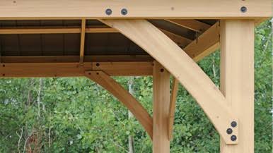 Load image into Gallery viewer, Yardistry Meridian Gazebo with Cedar Wood & Aluminum Roof (12 ft. x 14 ft.)