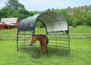 Load image into Gallery viewer, Shelterlogic Corral Shelter Livestock Shade 10 x 10 ft. Powder Coated Green