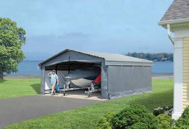 Load image into Gallery viewer, Arrow Enclosure Kit ONLY for Arrow Carport, 20 ft. x 20 ft. Gray