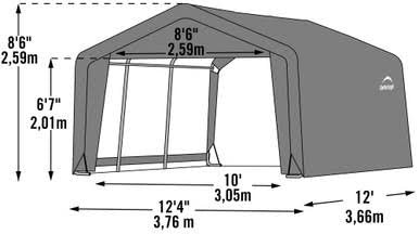 Load image into Gallery viewer, ShelterLogic Shed-in-a-Box 12 x 12 x 8 ft Peak Gray