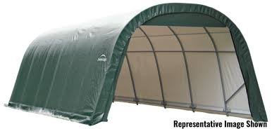 Load image into Gallery viewer, ShelterCoat 12 x 24 ft. Wind and Snow Rated Garage Round - Green STD