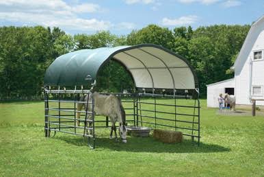 Load image into Gallery viewer, Shelterlogic Corral Shelter 1 3/8" 7.5 oz. Green Cover (Corral panels not included), 12 x 12 ft