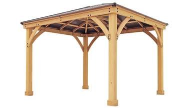 Load image into Gallery viewer, Yardistry 10 x 12 Meridian Gazebo with Cedar Wood & Aluminum Roof