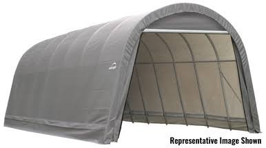 Load image into Gallery viewer, ShelterCoat 15 x 28 ft. Wind and Snow Rated Garage Round Gray STD