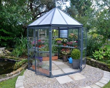 Load image into Gallery viewer, Canopia by Palram Oasis 8 ft. Greenhouse Kit - Grey Structure & Hybrid Panels