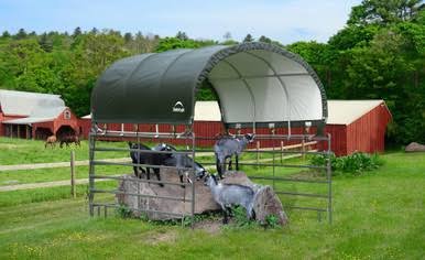 Load image into Gallery viewer, Shelterlogic Corral Shelter Livestock Shade 10 x 10 ft. Powder Coated Green