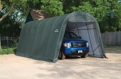 Load image into Gallery viewer, ShelterCoat 13 x 24 ft. Wind and Snow Rated Garage Round Green STD