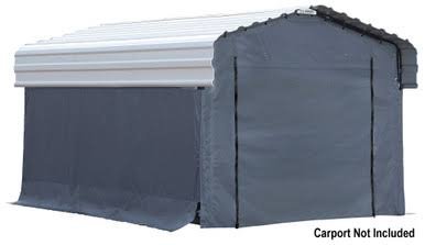 Load image into Gallery viewer, Arrow Enclosure Kit for Arrow Carport, 10 ft. x 15 ft. Gray
