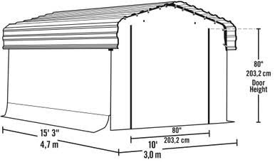Load image into Gallery viewer, Arrow Enclosure Kit for Arrow Carport, 10 ft. x 15 ft. Gray
