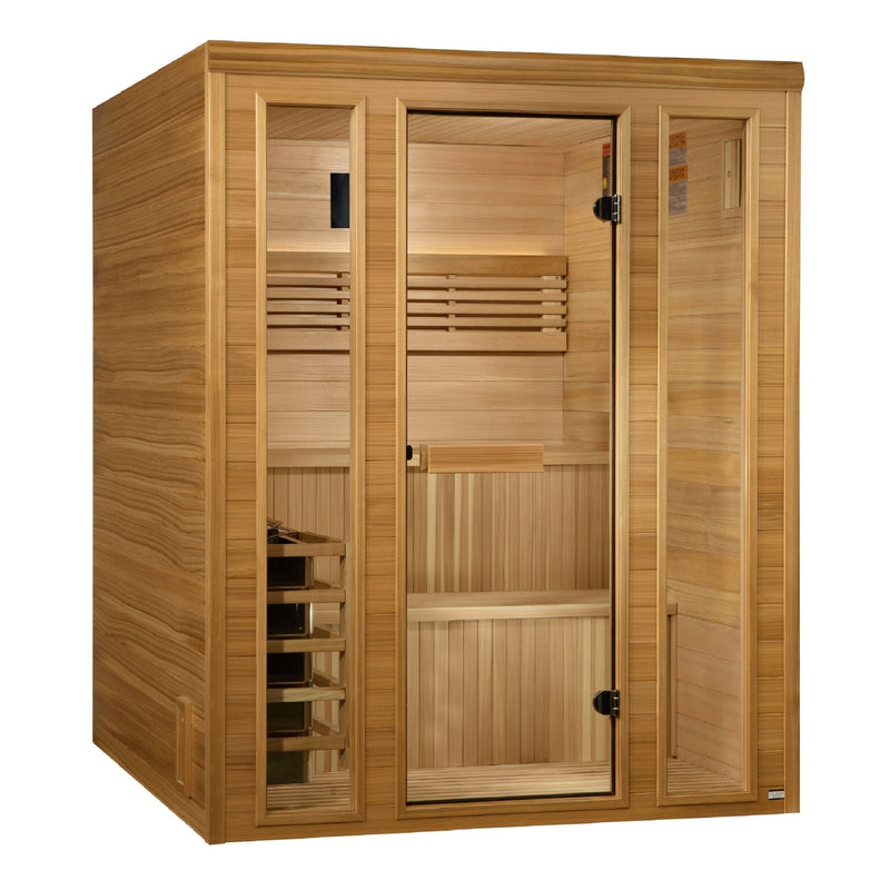 Load image into Gallery viewer, Golden Designs Engelberg Edition 6-Person Traditional Steam Sauna - Premium Clear Cedar