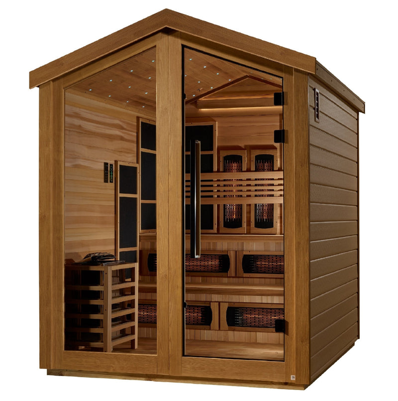 Load image into Gallery viewer, Golden Designs Kaskinen 6-Person Hybrid Outdoor Sauna – Canadian Red Cedar Interior