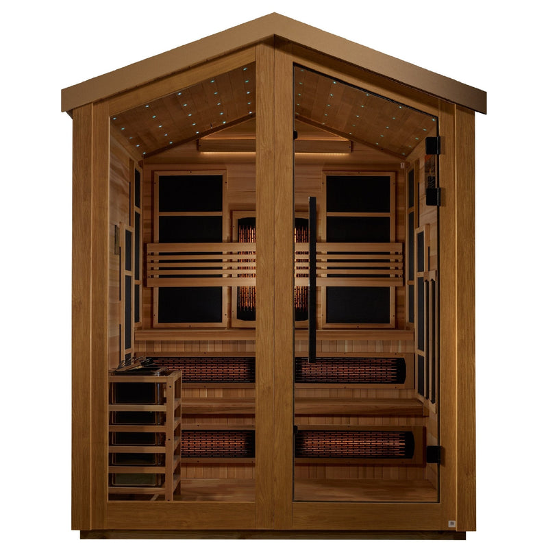 Load image into Gallery viewer, Golden Designs Kaskinen 6-Person Hybrid Outdoor Sauna – Canadian Red Cedar Interior