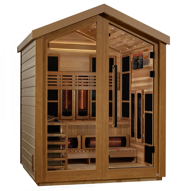 Load image into Gallery viewer, Golden Designs Loviisa 3 Person Hybrid Outdoor Sauna – Canadian Red Cedar Interior