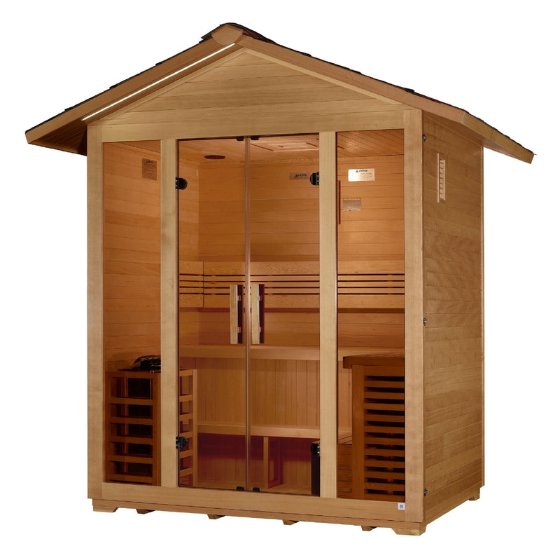 Load image into Gallery viewer, Golden Designs "Vorarlberg" 5-Person Traditional Outdoor Sauna - Canadian Hemlock