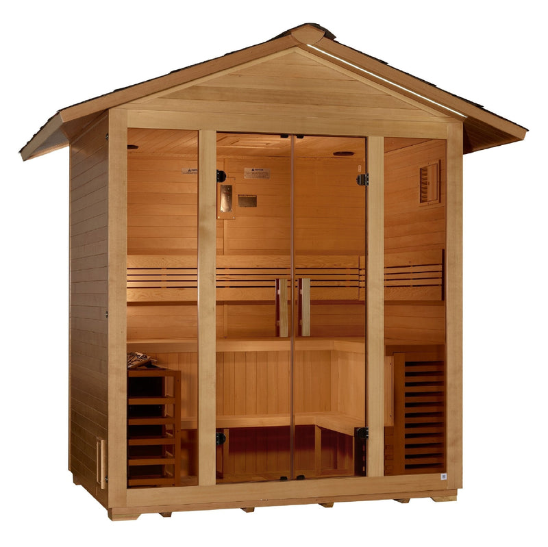 Load image into Gallery viewer, Golden Designs "Vorarlberg" 5-Person Traditional Outdoor Sauna - Canadian Hemlock