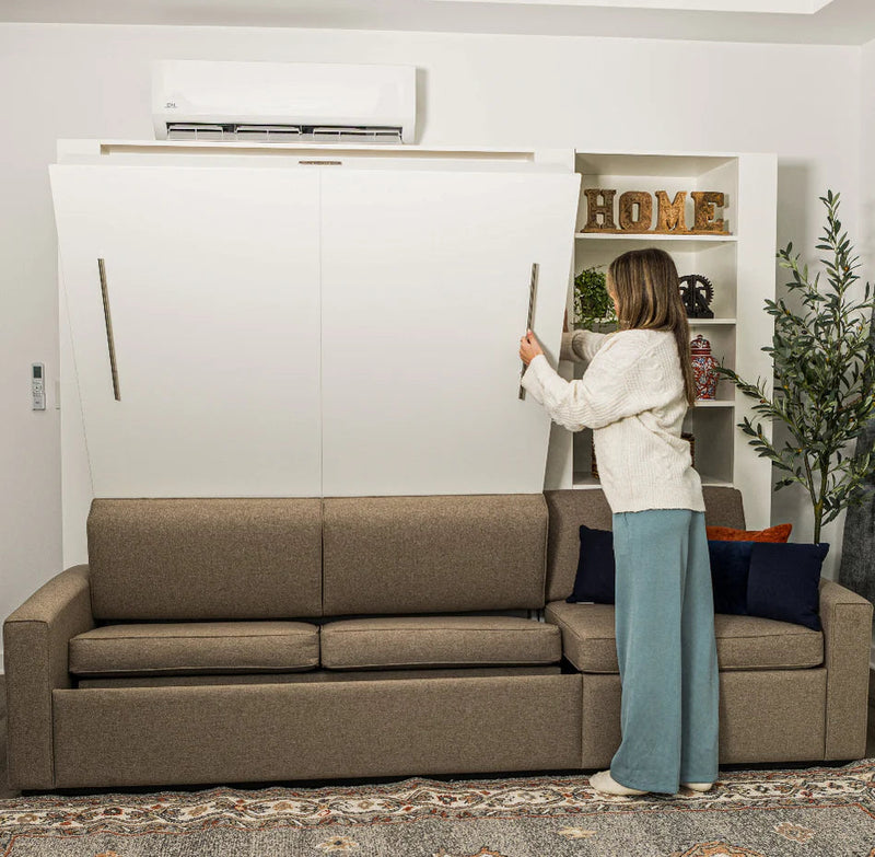 Load image into Gallery viewer, Queen Size Murphy Bed with Extended Couch | Inovabed
