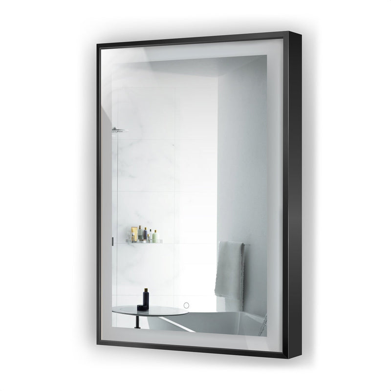 Load image into Gallery viewer, Krugg Soho 24'' x 36'' Black LED Bathroom Mirror Soho2436B